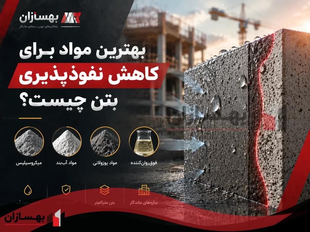 بهسازان 16 بهترین مواد برای کاهش نفوذپذیری بتن چیست؟