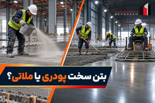مقایسه تفاوت بتن سخت پودری و ملاتی در کف صنعتی